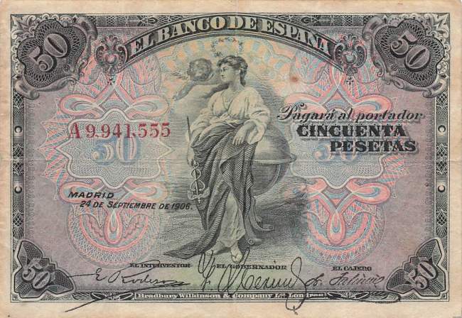 50 Pesetas 24.9.1906